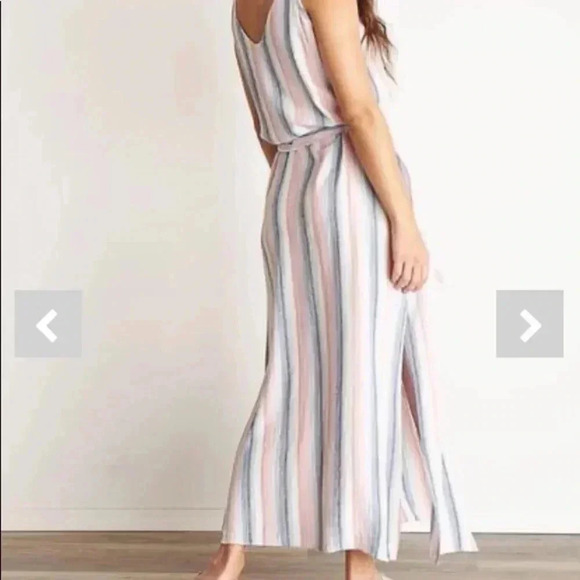 Bella Dahl Fairycore Belted Stripped Maxi Dress Size M - Picture 2 of 5